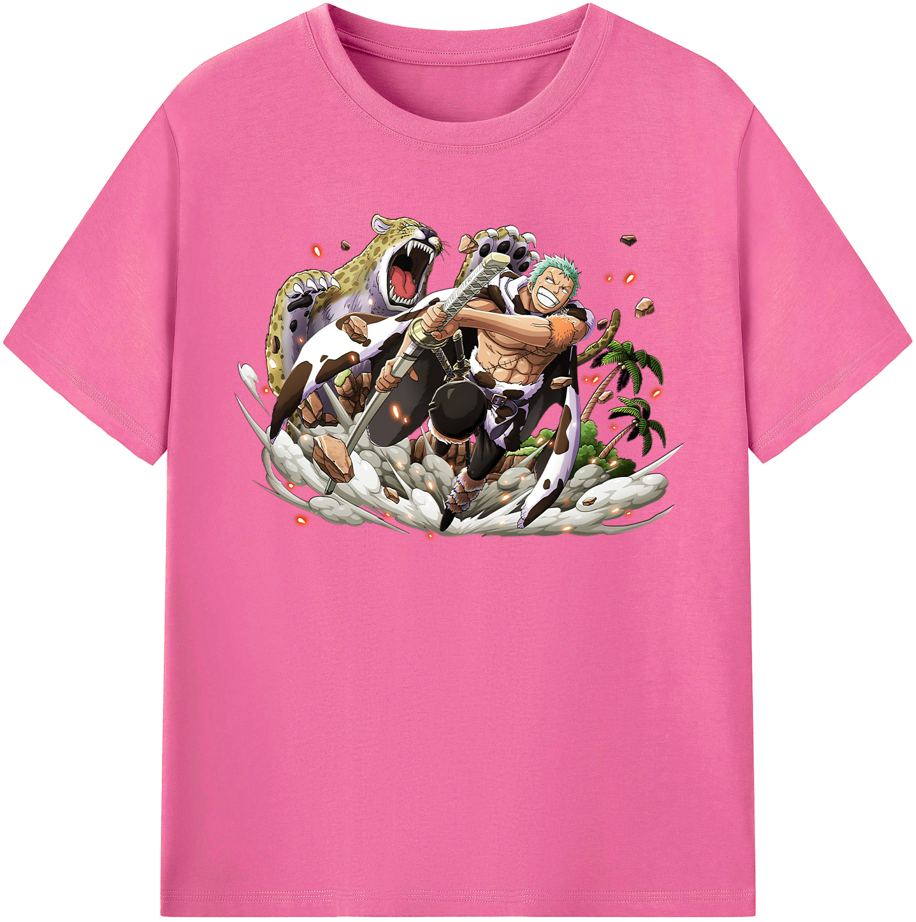 ワンピース ロロノア・ゾロ ONE PIECE Roronoa Zoro レディースカジュアルプリントTシャツ（綿100％）